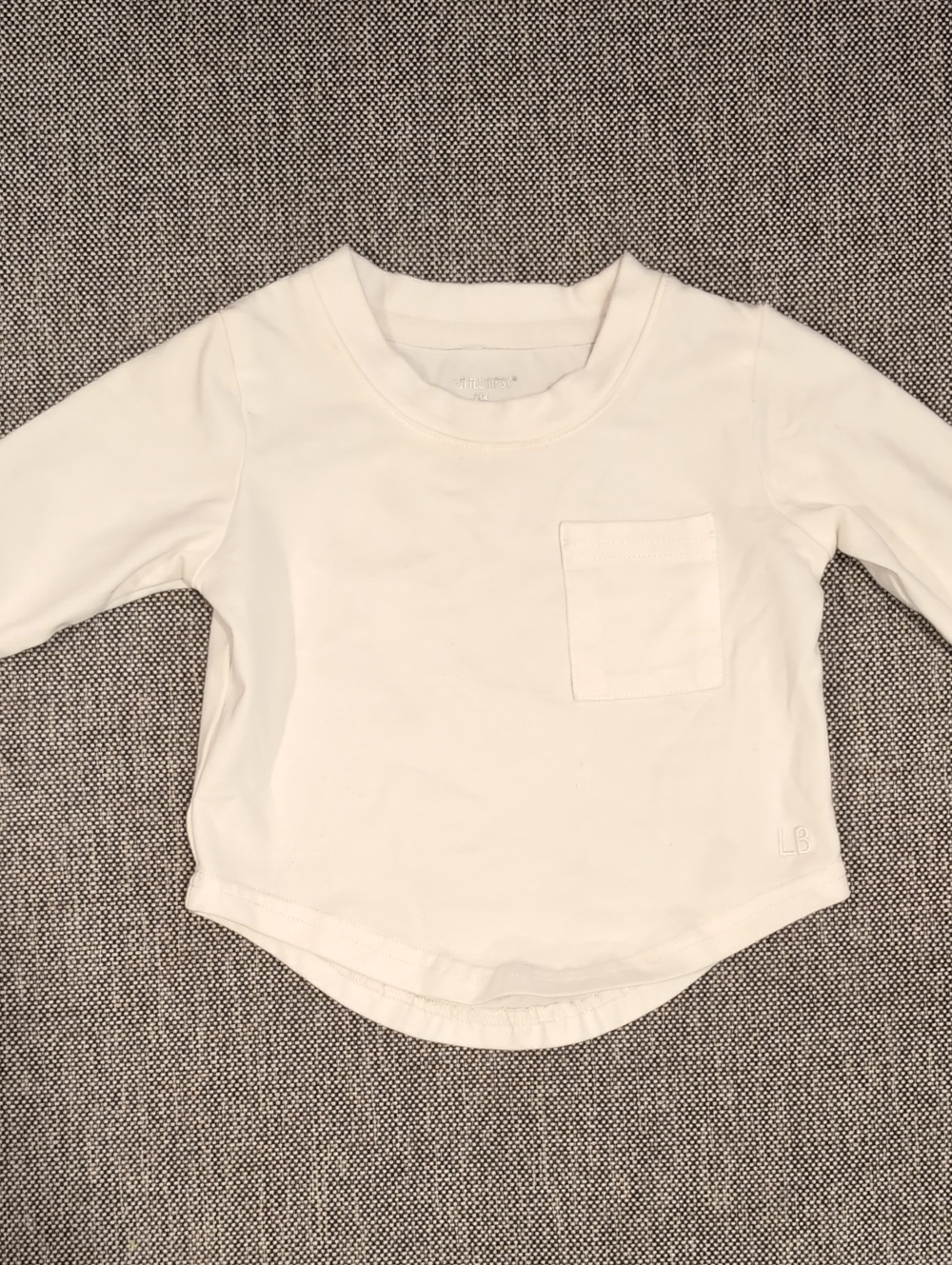 Little Bipsy White Long-Sleeve Pocket Tee